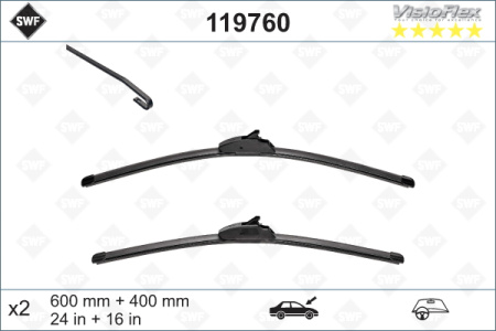 Комплект бескаркасных стеклоочистителей SWF Flat Blade OE SF760